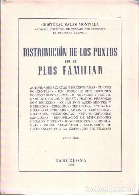 Gebrauchte B&uuml;cher: Distribuci&oacute;n de los puntos en el Plus Familiar - Cristobal Salas Montilla