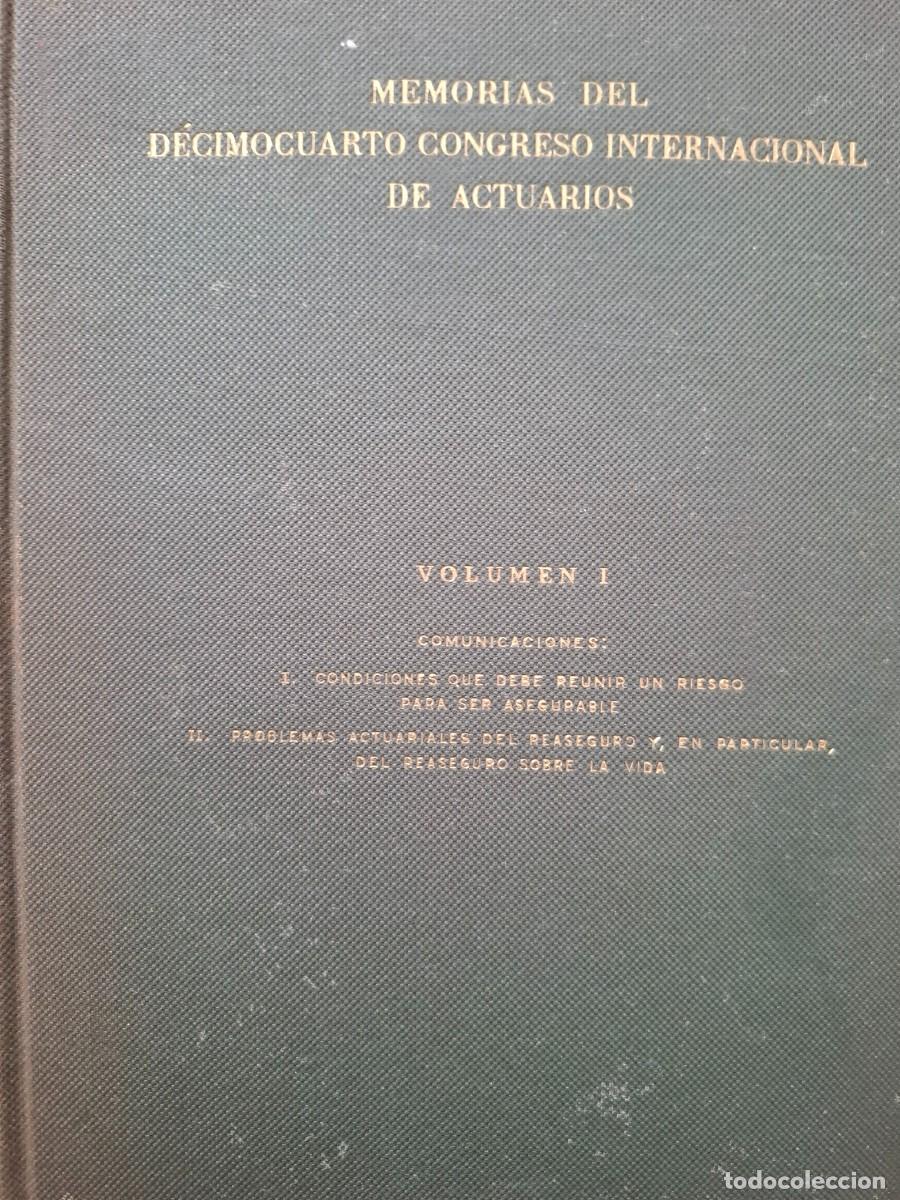 Gebrauchte B&uuml;cher: memorias del 14&ordm; congreso internacional de actuarios vol 1 Madrid 1954