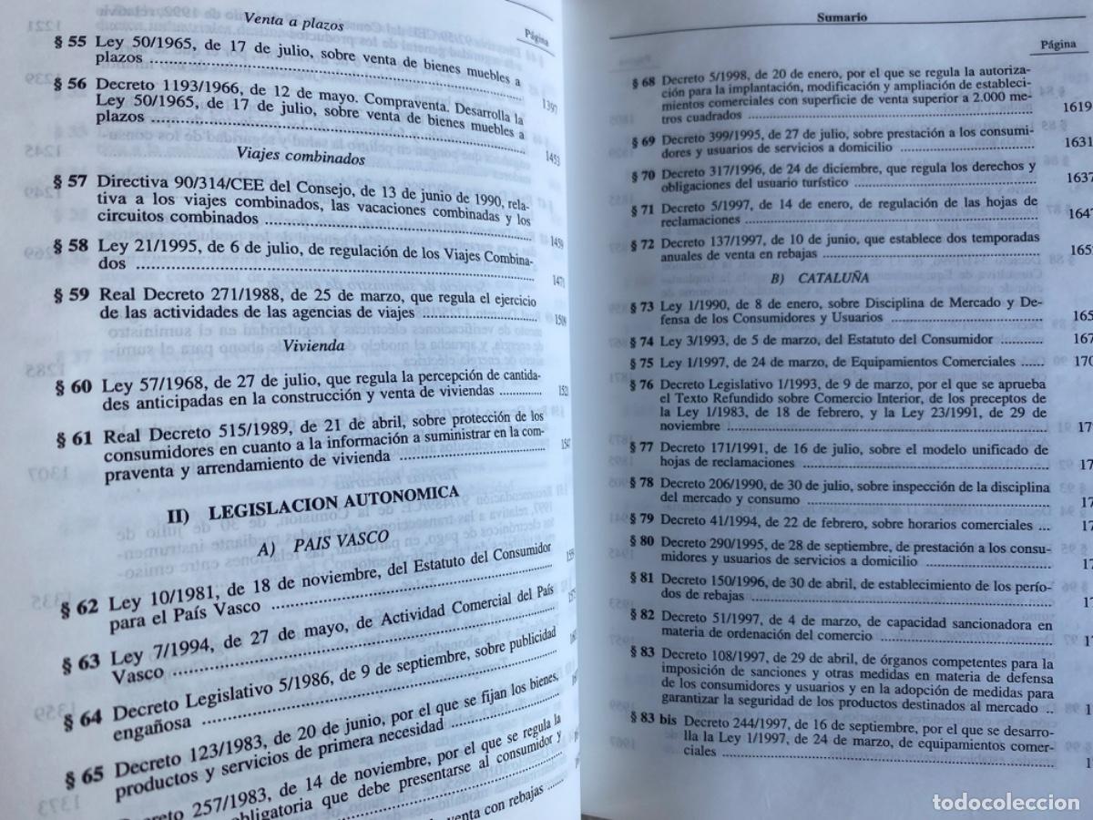 Libros de segunda mano: C&Oacute;DIGO SOBRE CONSUMO Y COMERCIO - EDITORIAL ARANZADI - 1998 - Foto 10