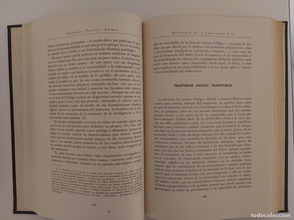Libros de segunda mano: Comentarios al C&oacute;digo Penal. Antonio Ferrer Sama, 1&ordf; Edici&oacute;n 1946 - Foto 5