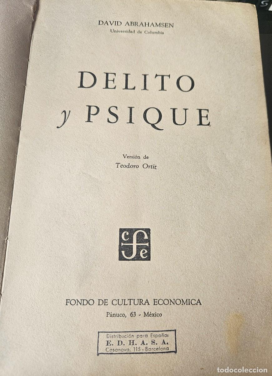 Libros de segunda mano: DELITO Y PSIQUE - David Abrahamsen - 1946 - Foto 6