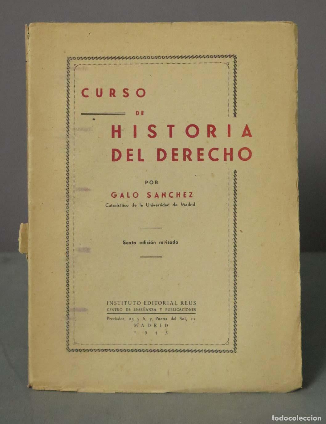 Libros de segunda mano: CURSO DE HISTORIA DEL DERECHO. SANCHEZ - Foto 1