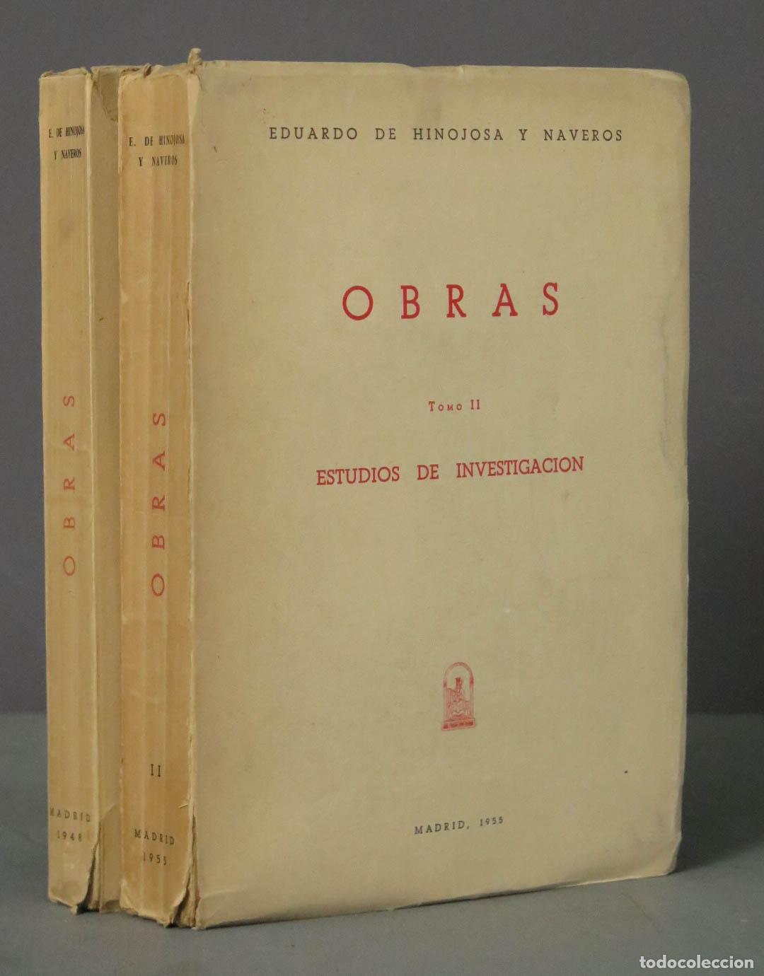 Second hand books: Obras de Eduardo de Hinojosa. 2 TOMOS 1955