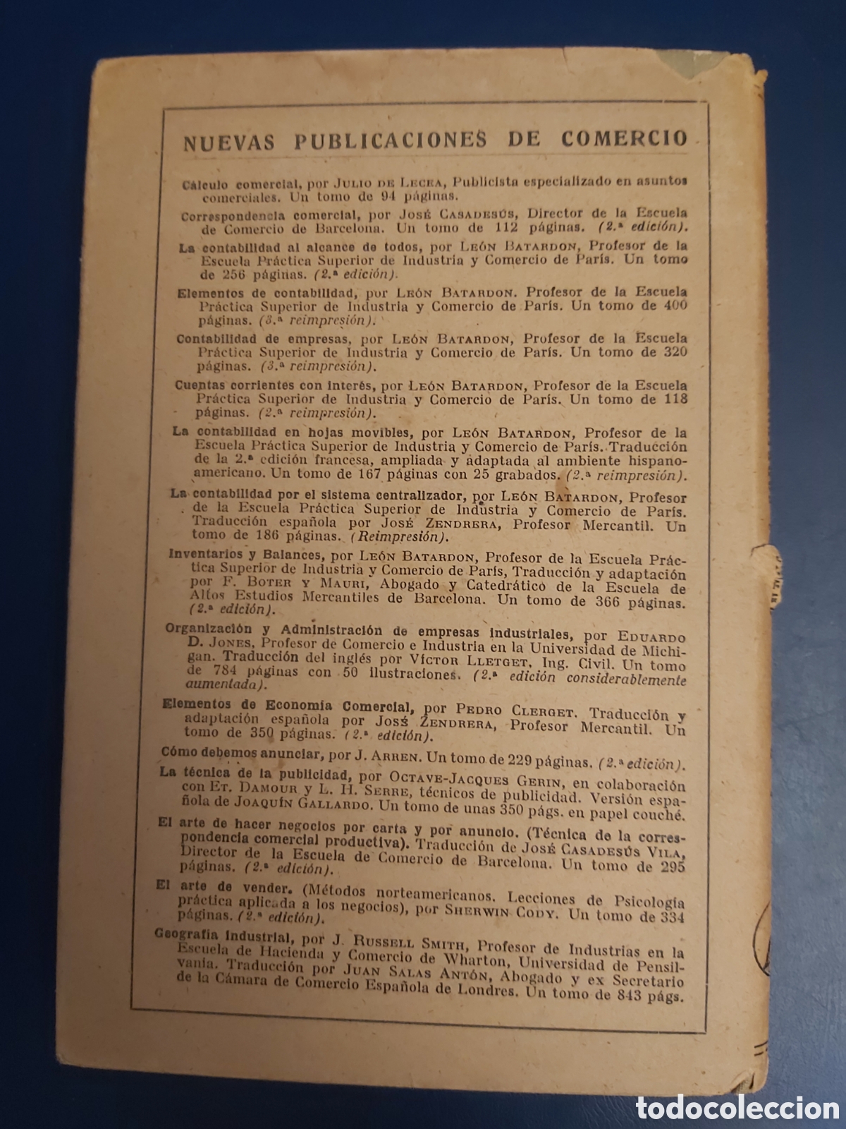 Libros de segunda mano: CUENTAS CORRIENTES COM INTER&Eacute;S LEON BATARDON LABOR 1942 - Foto 3