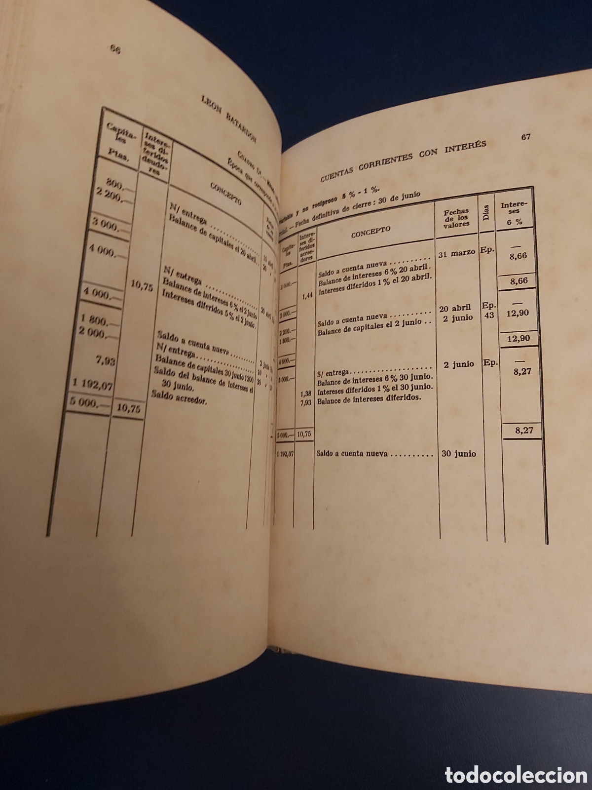 Libros de segunda mano: CUENTAS CORRIENTES COM INTER&Eacute;S LEON BATARDON LABOR 1942 - Foto 9