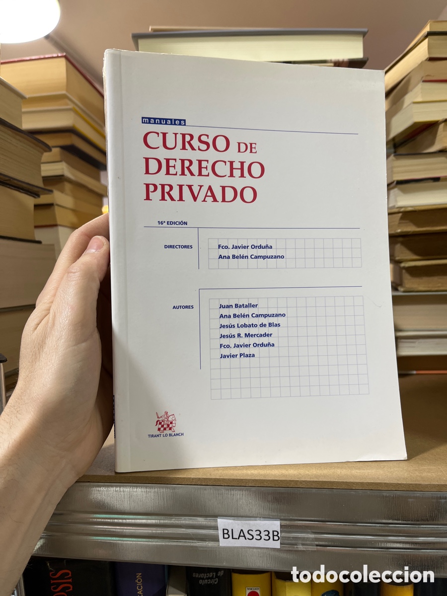 Libros de segunda mano: Blas33B curso de derecho privado, manual 2013, Tirant lo Blanch, Francisco Javier, Ordu&ntilde;a
