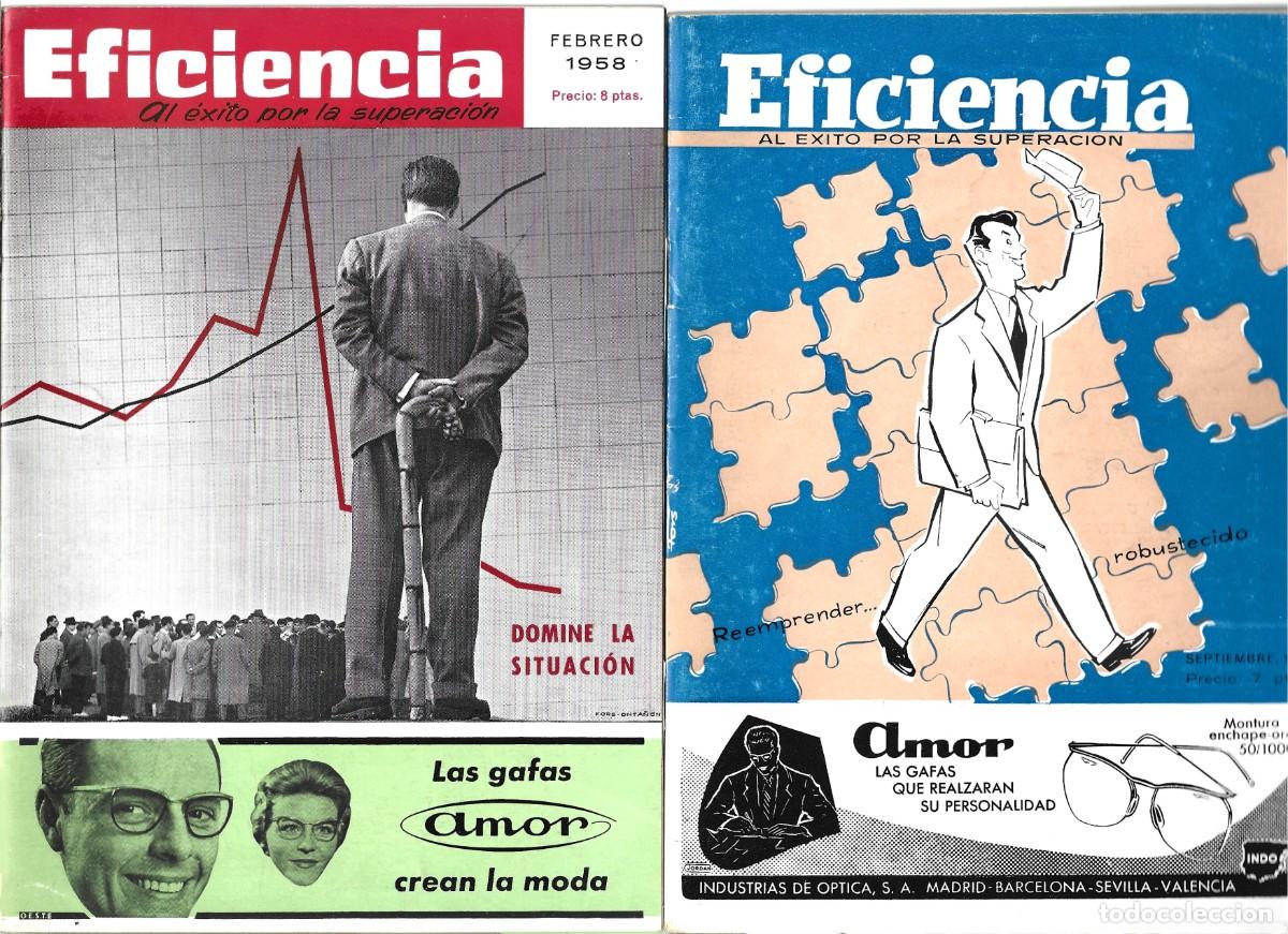 Libri di seconda mano: EFICIENCIA. Revista mensual nos. 87 (Septiembre 1956) y 104 (Febrero 1958).