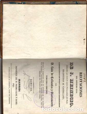 Libri di seconda mano: RECITACIONES DEL DERECHO CIVIL DE J. HEINECIO SE&Ntilde;ALADAS POR TESTO EN VARIAS UNIVERSIDADES DEL REINO.