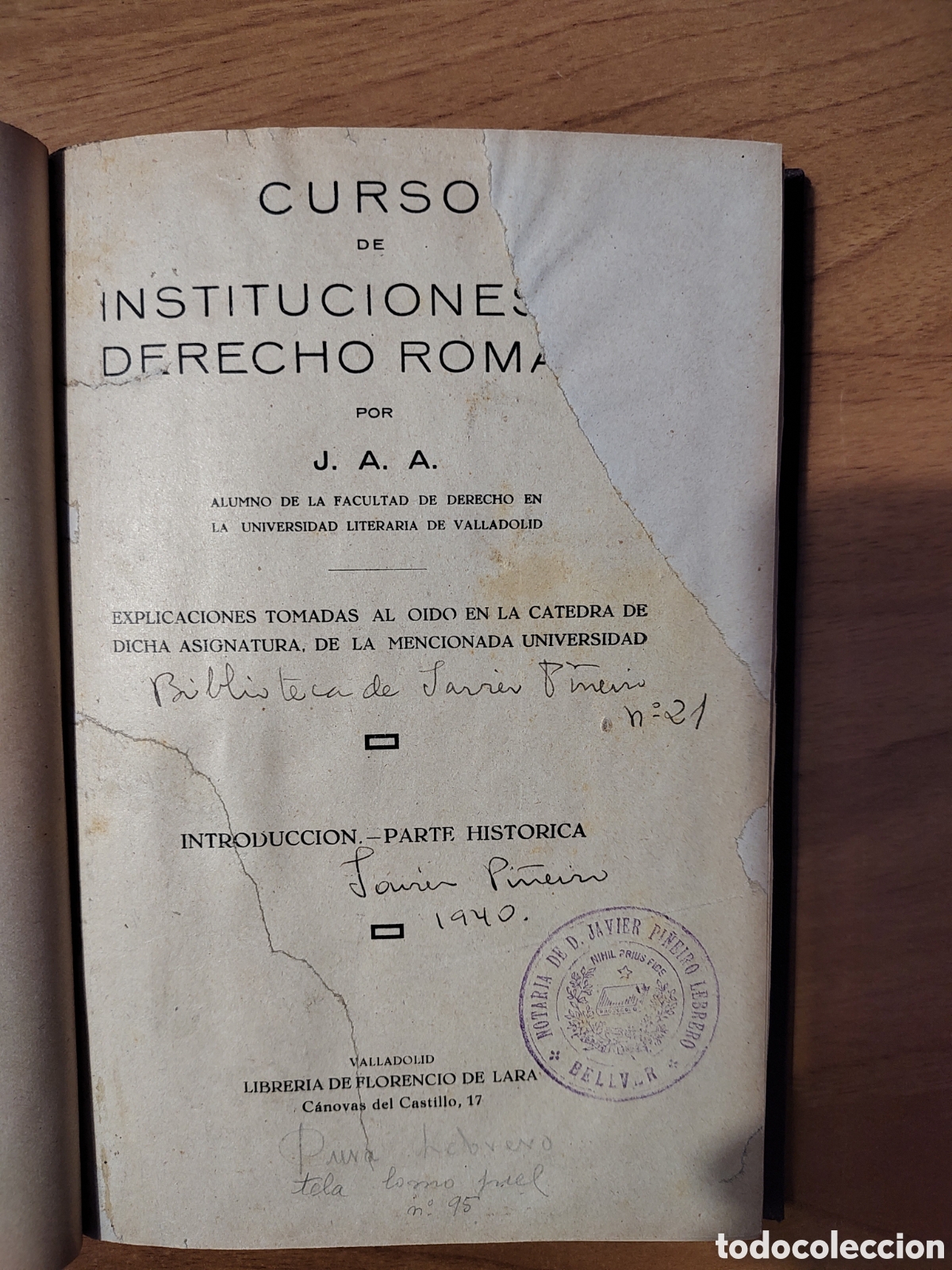 Libri di seconda mano: Curso de instituciones de derecho Romano