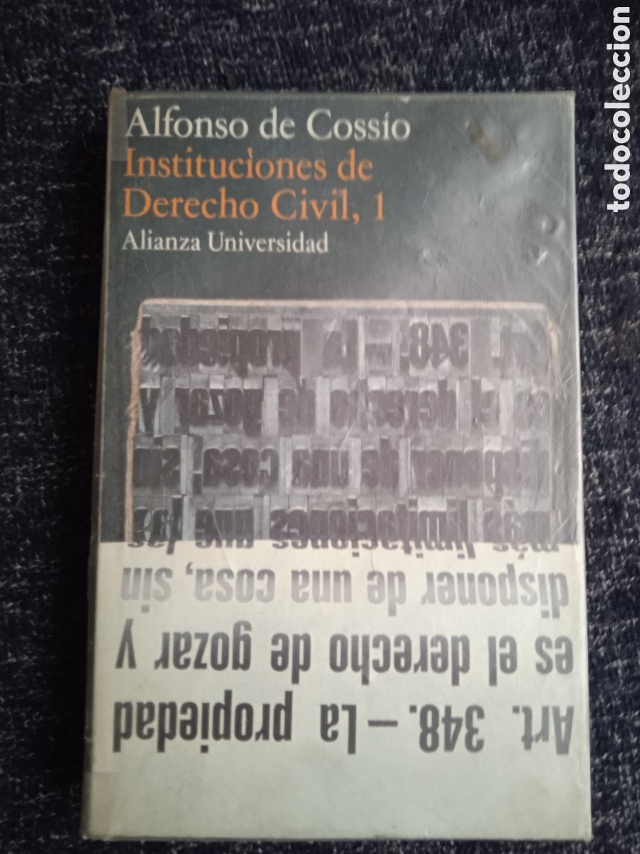 Libri di seconda mano: Instituciones de derecho civil, -TOMO I / Alfonso de Cossio
