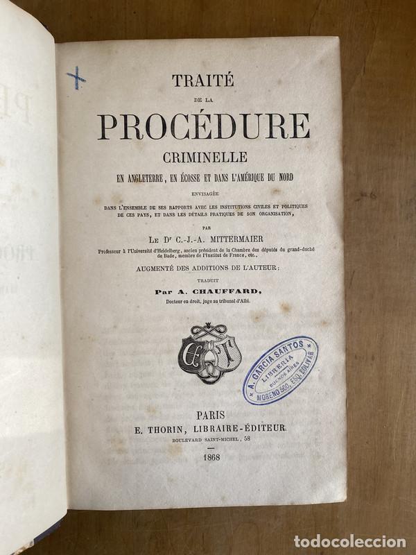 Libros de segunda mano: Procedure Criminelle - Mittermaier - Foto 2