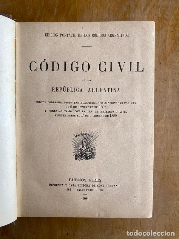 Libros de segunda mano: Codigo civil de la republica argentina - Foto 2