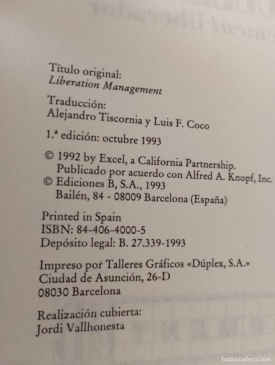 Libros de segunda mano: REINVENTANDO LA EXCELENCIA. TOM PETERS. EDICIONES B - Foto 7