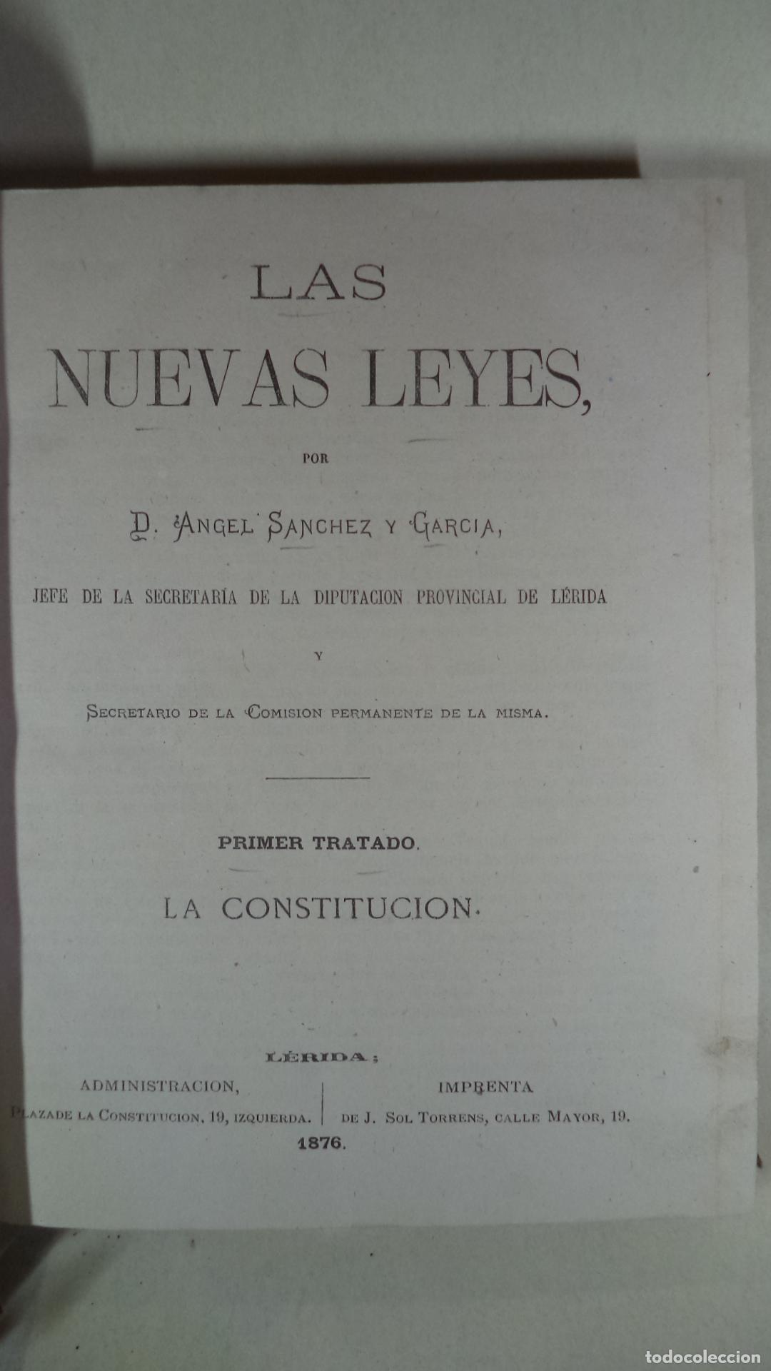 Second hand books: NUEVAS LEYES LA CONSTITUCION 1876 - SANCHEZ Y GARCIA