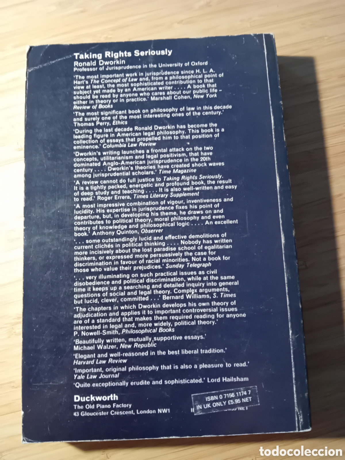 Libros de segunda mano: (ingl&eacute;s) Taking Rights Seriously - Ronald Dworkin (Duckworth 1978) - Foto 2