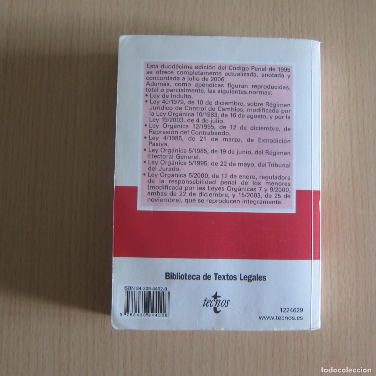 Libros de segunda mano: C&Oacute;DIGO PENAL (TECNOS) 12 EDICI&Oacute;N 2006 DERECHO - Foto 3
