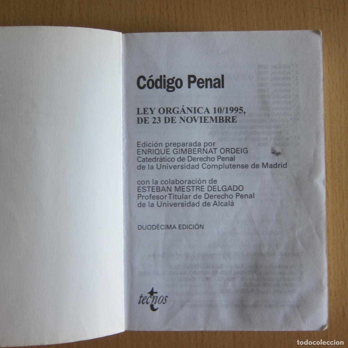 Libros de segunda mano: C&Oacute;DIGO PENAL (TECNOS) 12 EDICI&Oacute;N 2006 DERECHO - Foto 4