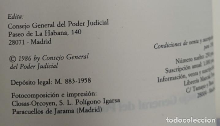 Libros de segunda mano: CONSEJO GENERAL DEL PODER JUDICIAL, N&ordm; 4 1986, LIBRO - Foto 3