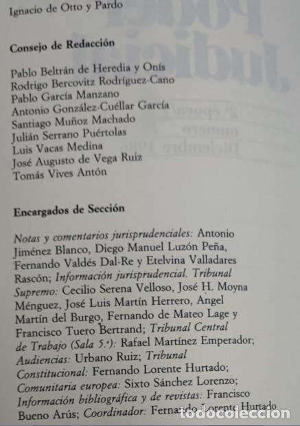 Libros de segunda mano: CONSEJO GENERAL DEL PODER JUDICIAL, N&ordm; 4 1986, LIBRO - Foto 4