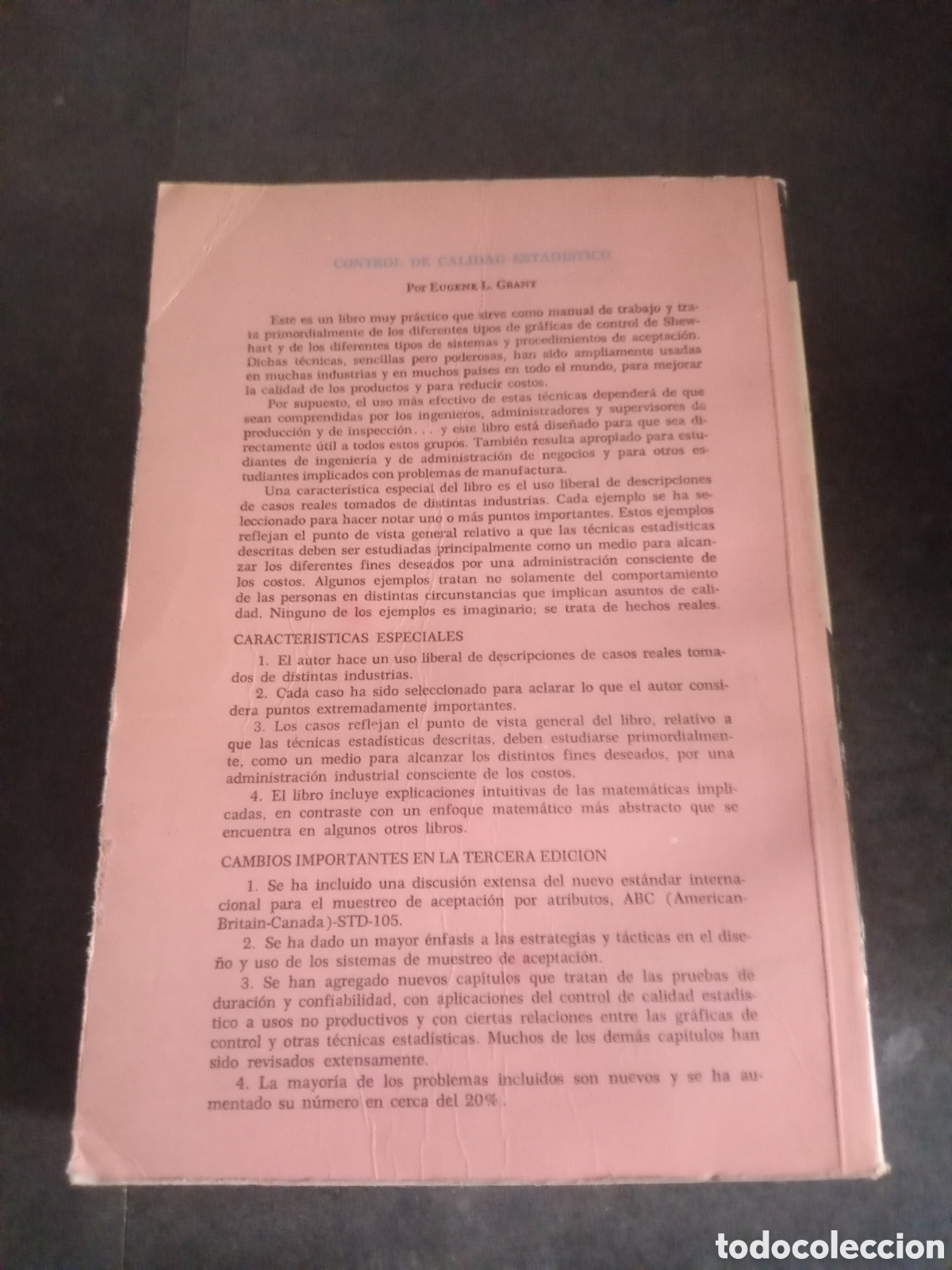 Libros de segunda mano: Toreteblanco control de calidad estad&iacute;stico c.e.c.s.a eugene l. Grant - Foto 2