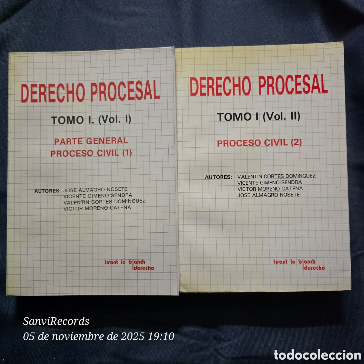 Second hand books: DERECHO PROCESAL, TOMO I, VOL. I Y II (TIRANT LO BLANCH, DERECHO)