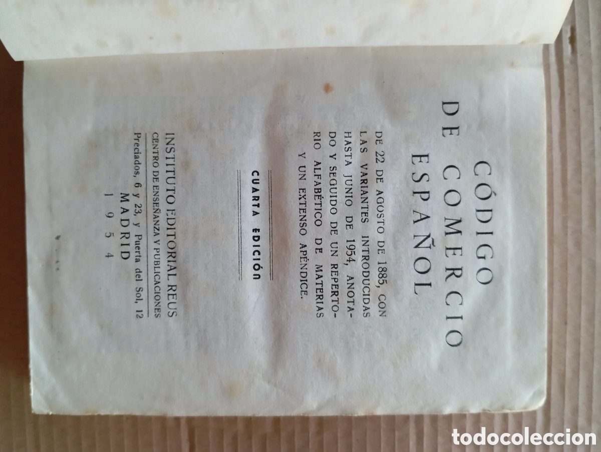 Libros de segunda mano: C&oacute;digo de Comercio Espa&ntilde;ol Reus - Foto 3
