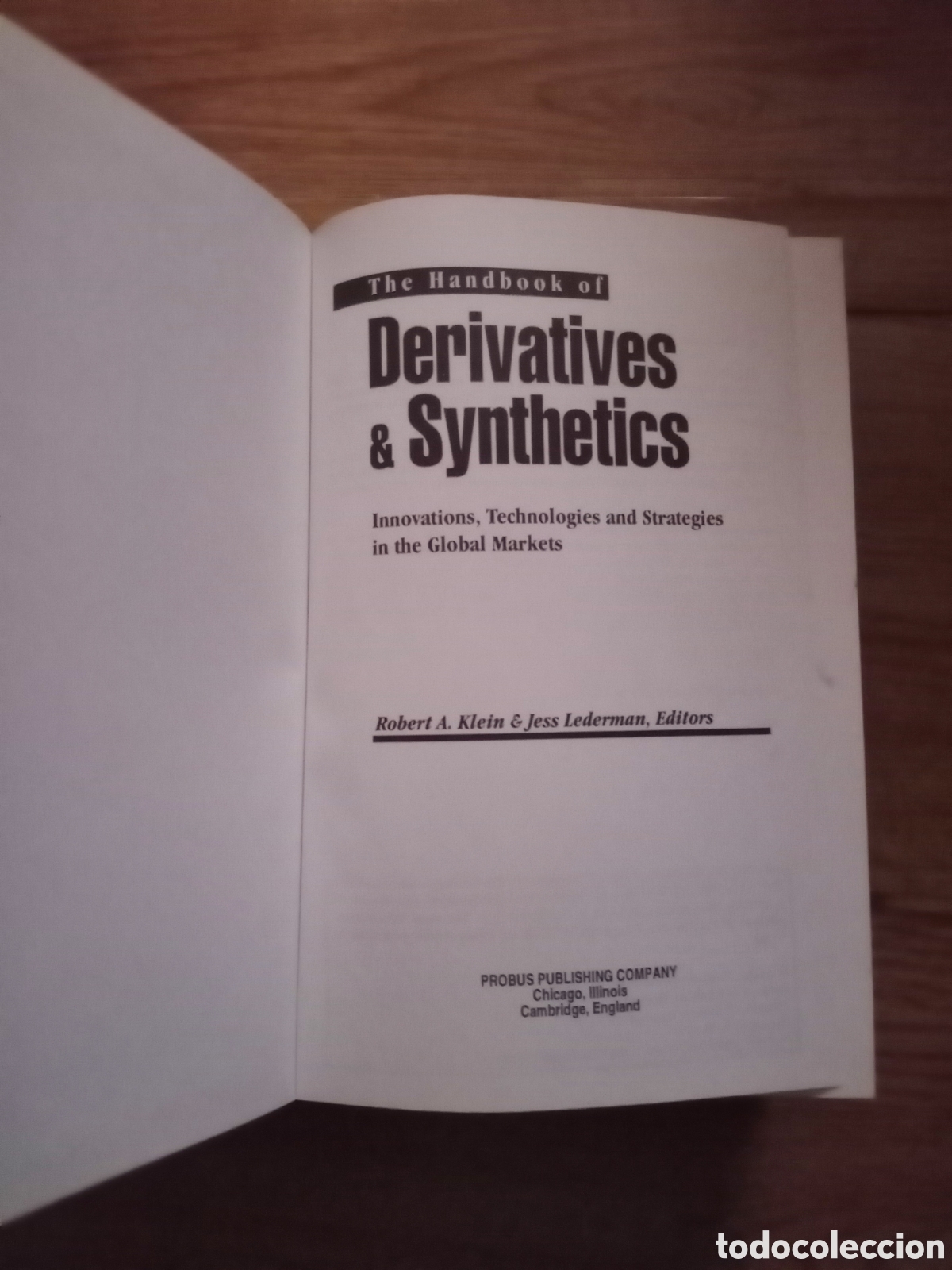 Second hand books: Toreteblanco the handbook derivatives y synthetics