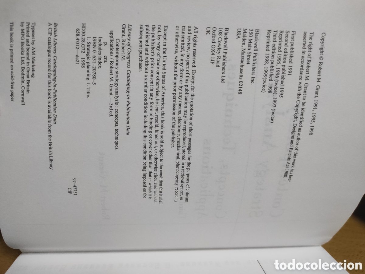 Libros de segunda mano: Contemporary Strategy Analysis. Robert M. Grant. Third edition - Foto 3