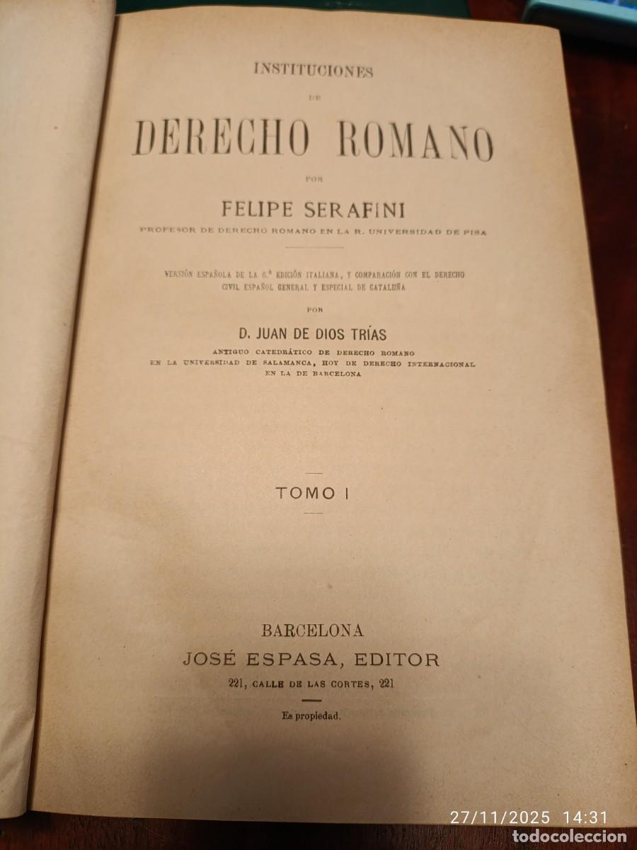 Libros de segunda mano: Derecho Romano. Serafini - Foto 3