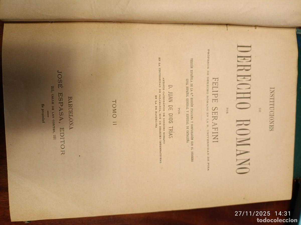 Libros de segunda mano: Derecho Romano. Serafini - Foto 4