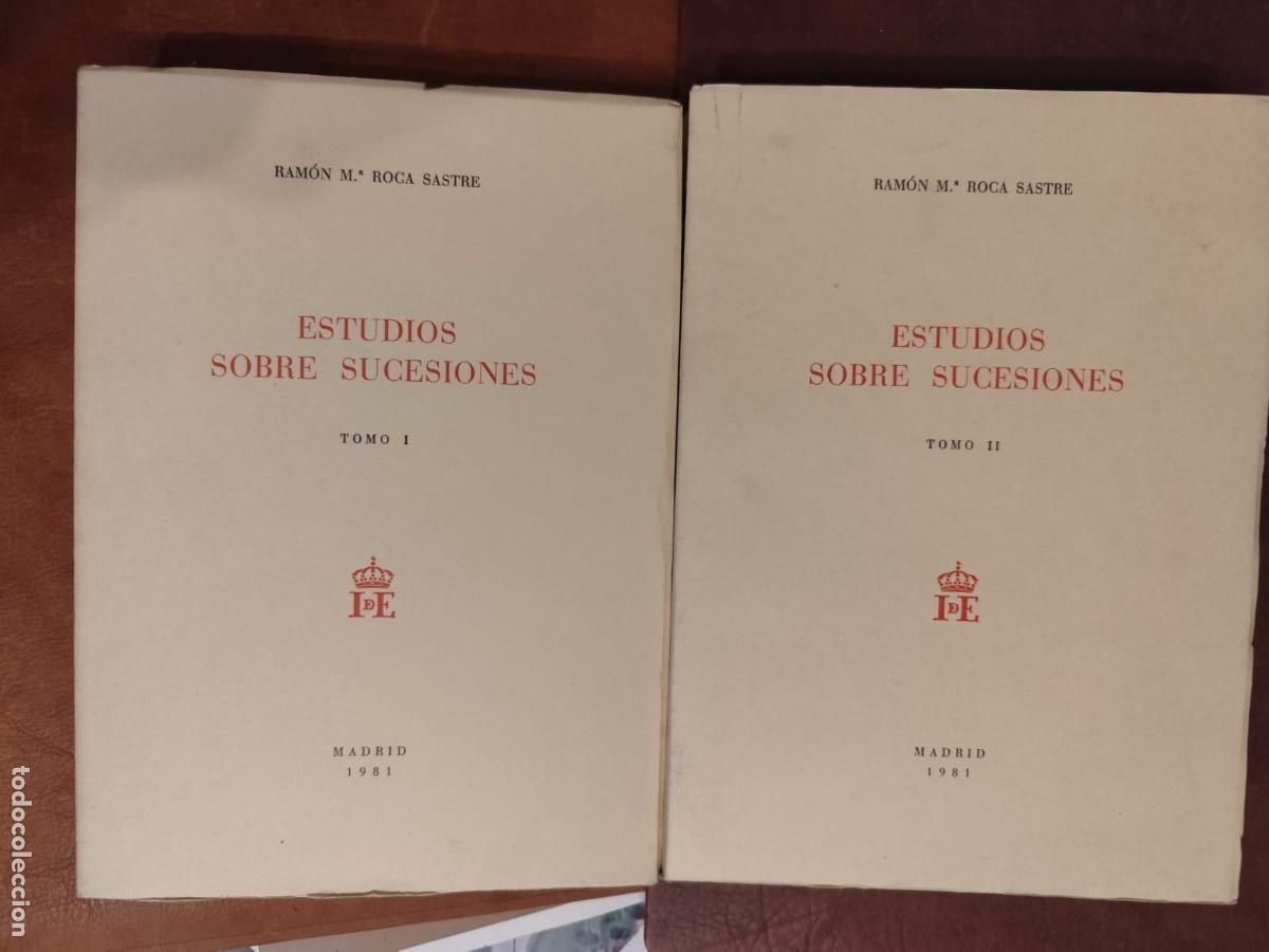 Second hand books: Ram&oacute;n M.&ordf; Roca Sastre. ESTUDIOS SOBRE SUCESIONES. 2 TOMOS.