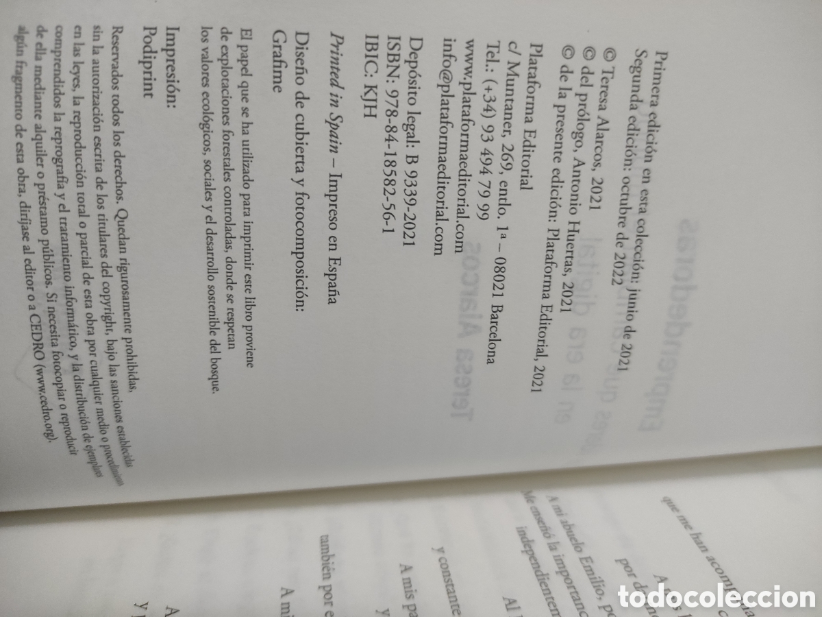 Libros de segunda mano: Emprendedoras - Alarcos, Teresa - Foto 3