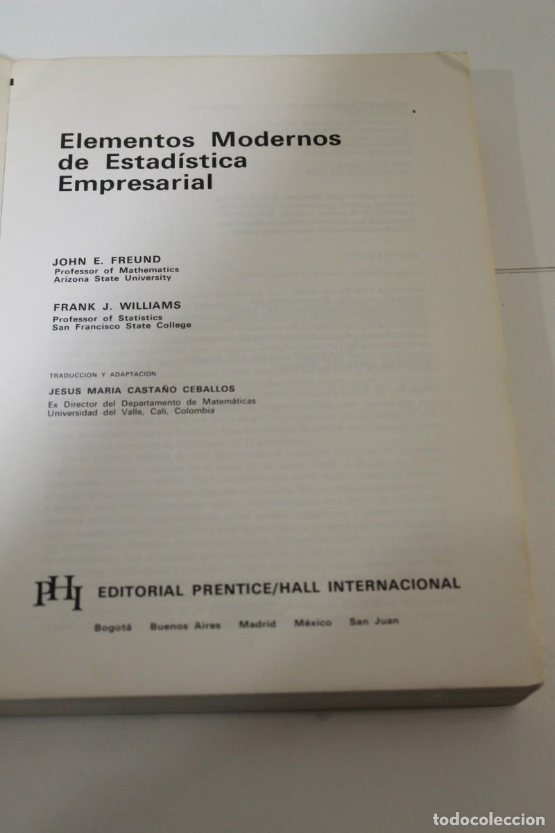 Libros de segunda mano: ELEMENTOS MODERNOS DE ESTADISTICA EMPRESARIAL 1980 - Foto 2