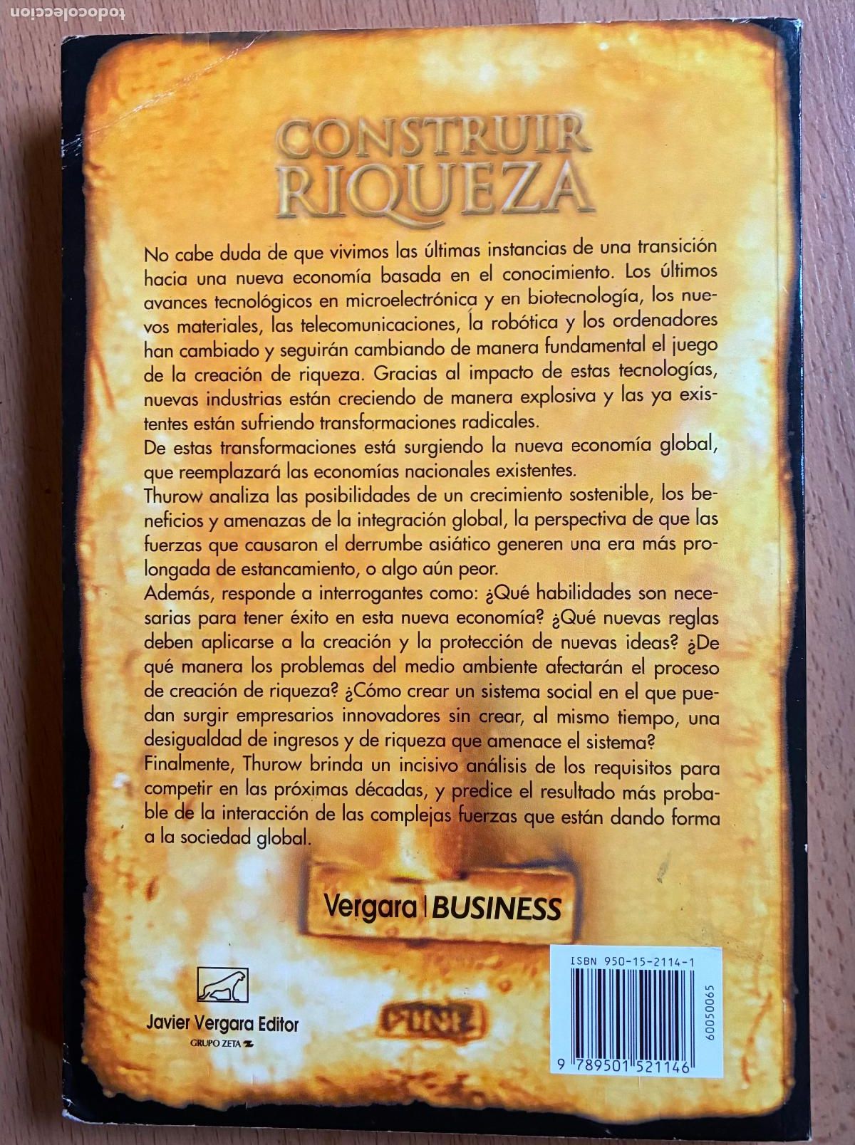 Libros de segunda mano: CONSTRUIR RIQUEZA, Lester Thurow - Foto 2