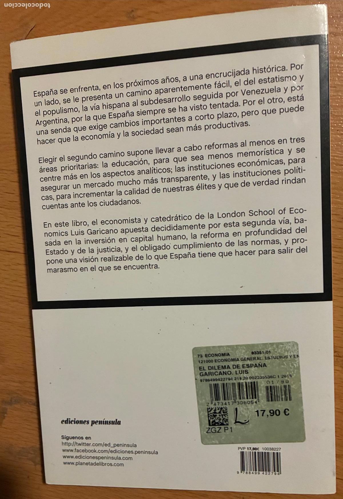 Libros de segunda mano: EL DILEMA DE ESPA&Ntilde;A, Luis Garicano - Foto 2