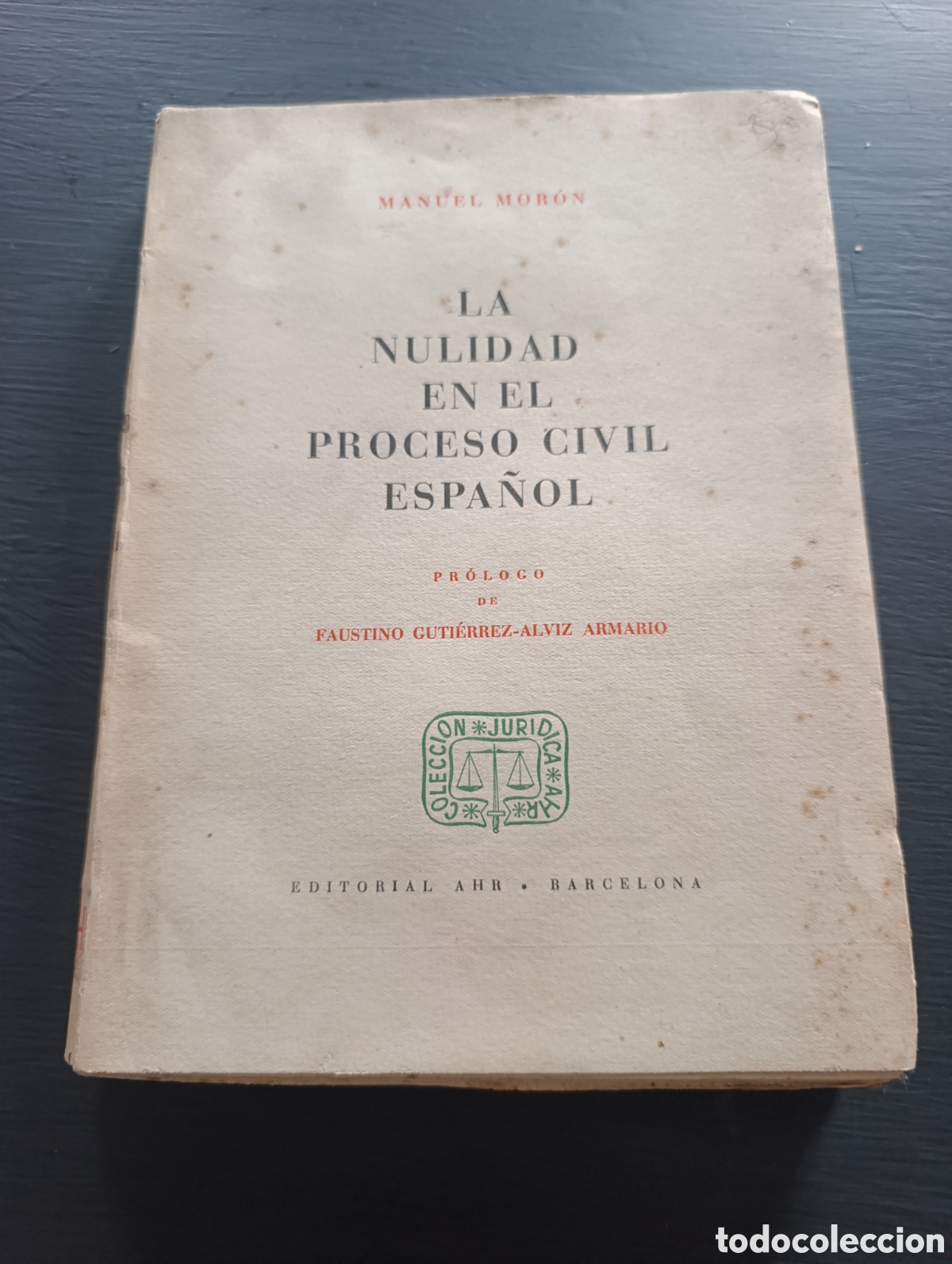 Libros de segunda mano: MANUEL MOR&Oacute;N LA NULIDAD EN EL PROCESO CIVIL ESPA&Ntilde;OL.