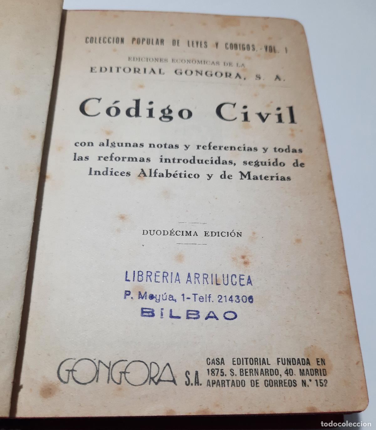 Libros de segunda mano: Codigo civil - Foto 1