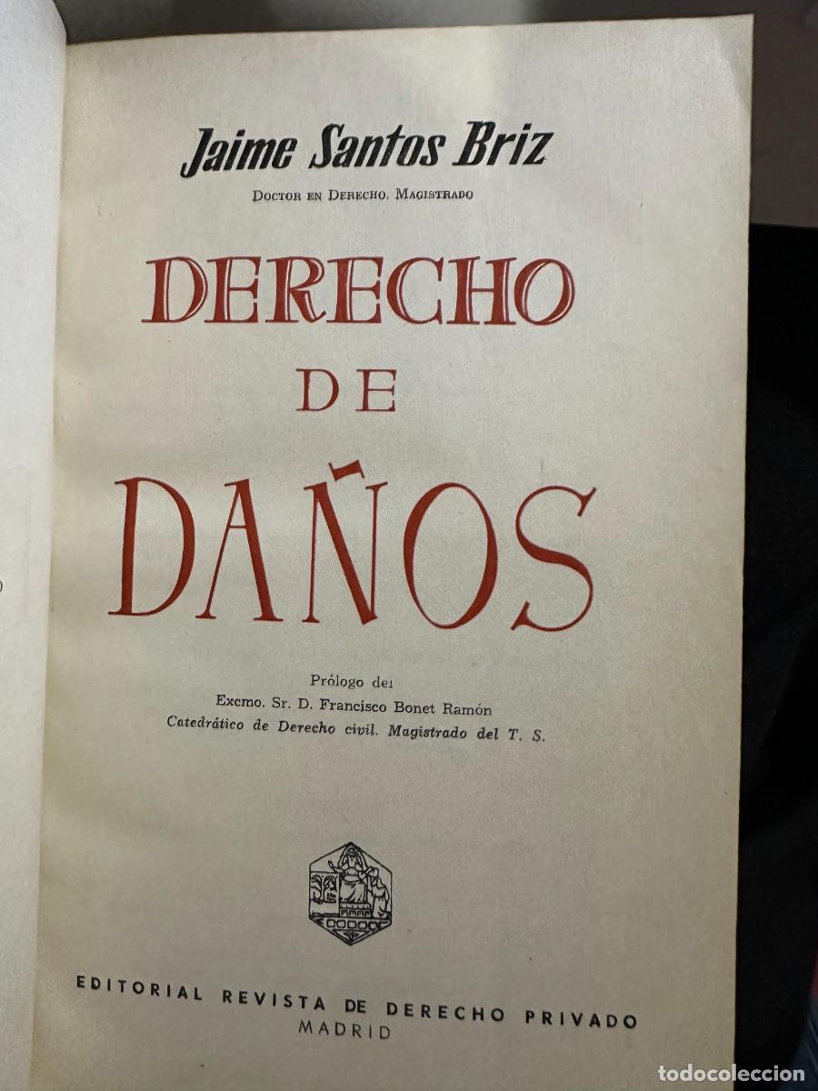 Libros de segunda mano: Derecho de Da&ntilde;os (1963) - Jaime Santos Briz - Foto 2