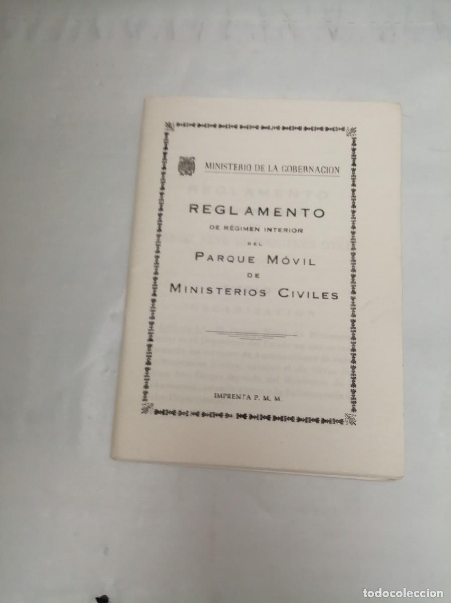 Libros de segunda mano: Reglamento del Parque M&oacute;vil de Ministerios Civiles (edici&oacute;n 1940 aprox.)