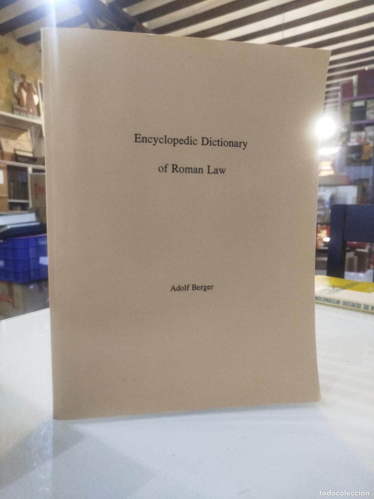 Second hand books: Encyclopedic Dictionary of Roman Law - Berger, Adolf
