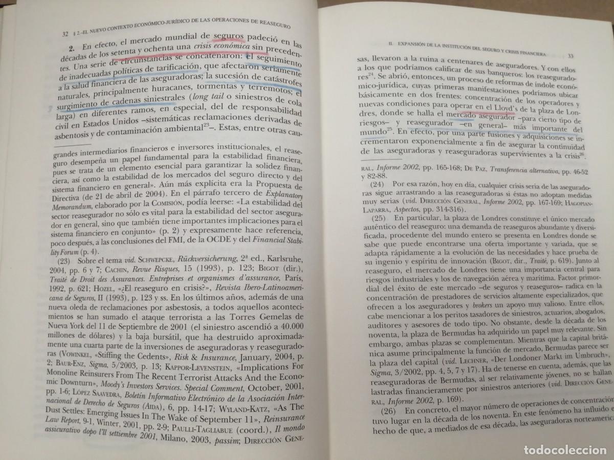 Libros de segunda mano: EL REASEGURO: Nuevos pactos (Primera edici&oacute;n 20067, tapa dura, CONTIENE 26 P&Aacute;GINAS CON SUBRAYADOS) - Foto 4
