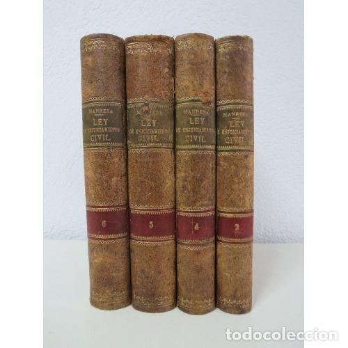 Libri di seconda mano: COMENTARIOS a la LEY EY de ENJUICIAMIENTO CIVIL. REFORMADA 5 VOLUMENES. 1856/1869. - JOSE M&ordf; MANR...