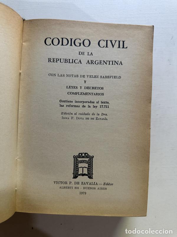 Libros de segunda mano: Codigo Civil de la Republica Argentina - a - Foto 2