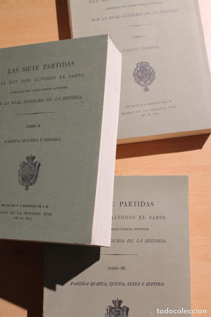 Libros de segunda mano: Las siete partidas del rey Don Alfonso el Sabio. Madrid, Lope de Vega, 1972. Tres tomos.