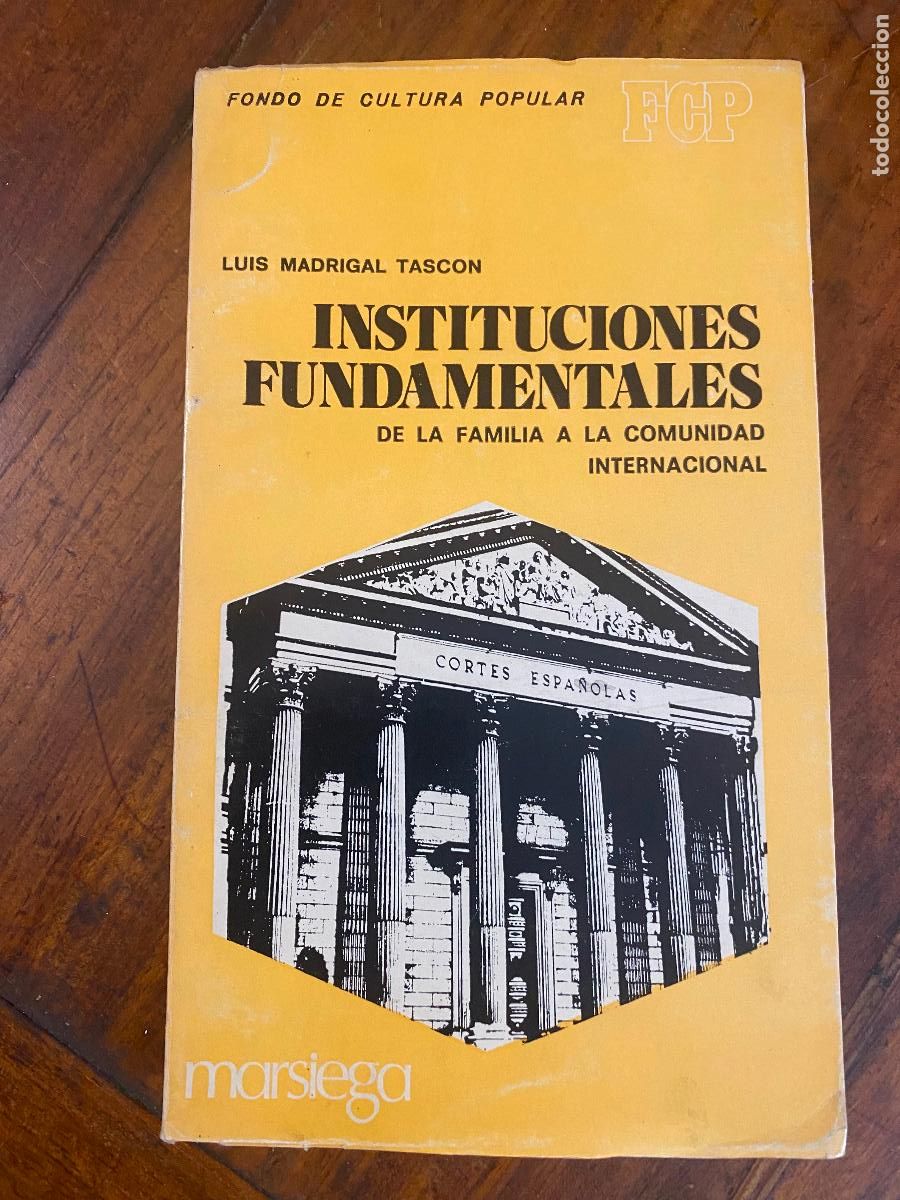 Libros de segunda mano: INSTITUCIONES FUNDAMENTALES DE LA FAMILIA A LA COMUNIDAD INTERNACIONAL - MADRIGAL TASCON, Luis.