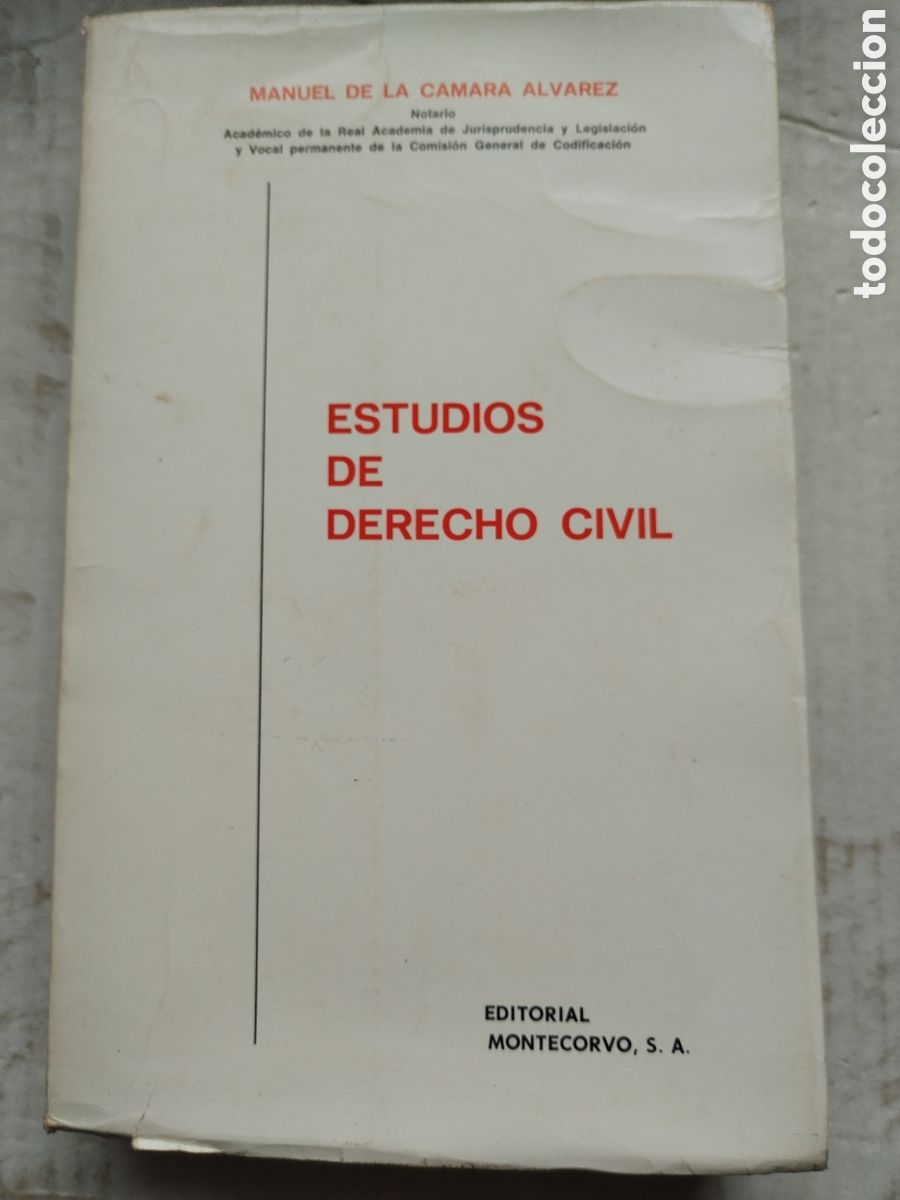 Libros de segunda mano: ESTUDIOS DE DERECHO CIVIL/MANUEL DE LA CAMARA &Aacute;LVAREZ