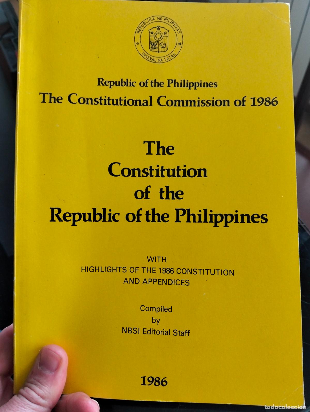 Libros de segunda mano: Filipinas. Derecho. Constitucion. Republic of Philippines, 1986. VISITA MI CATALOGO. L54