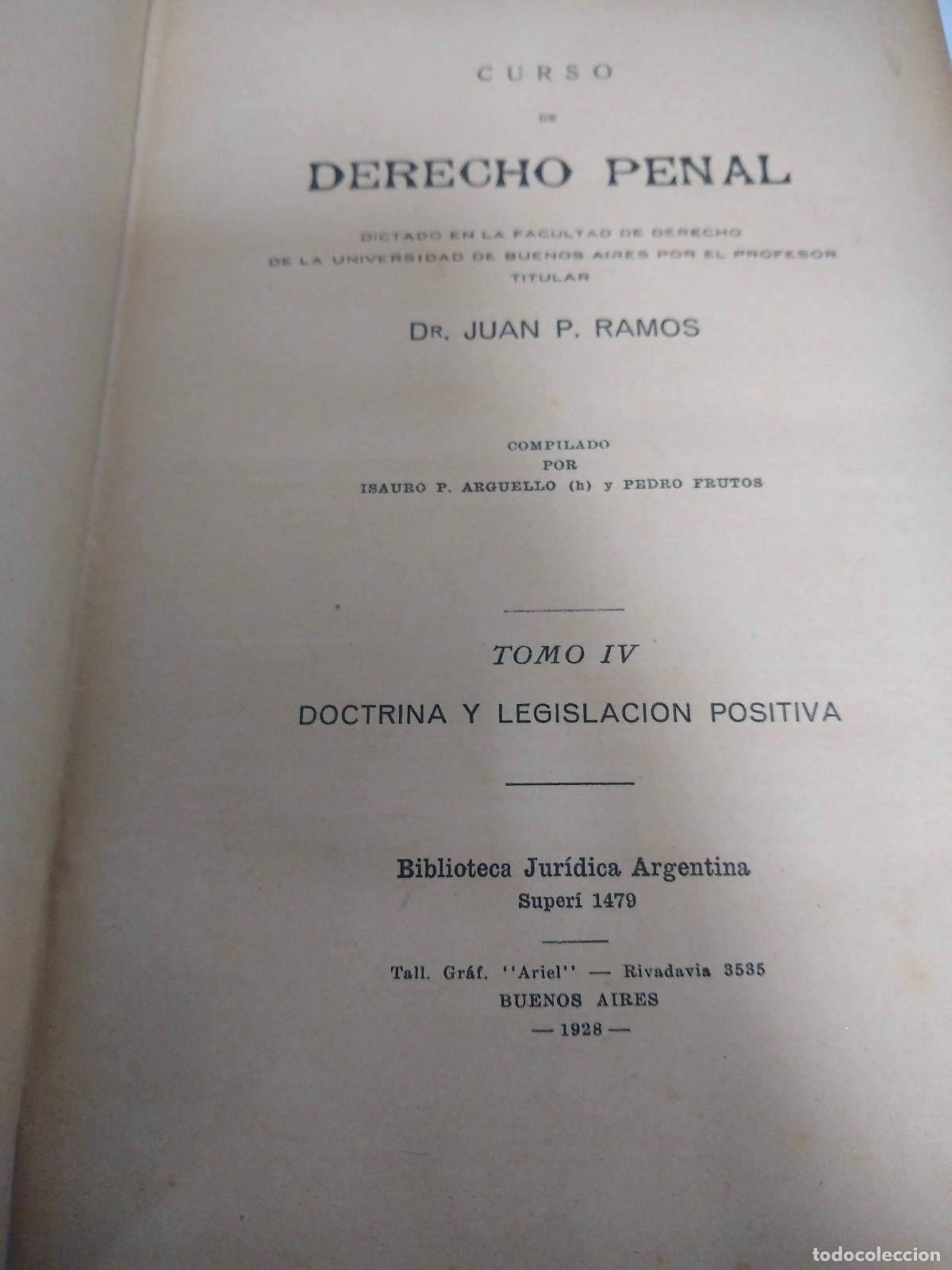 Libros de segunda mano: Curso de Derecho Penal Tomo IV - Juan P Ramos