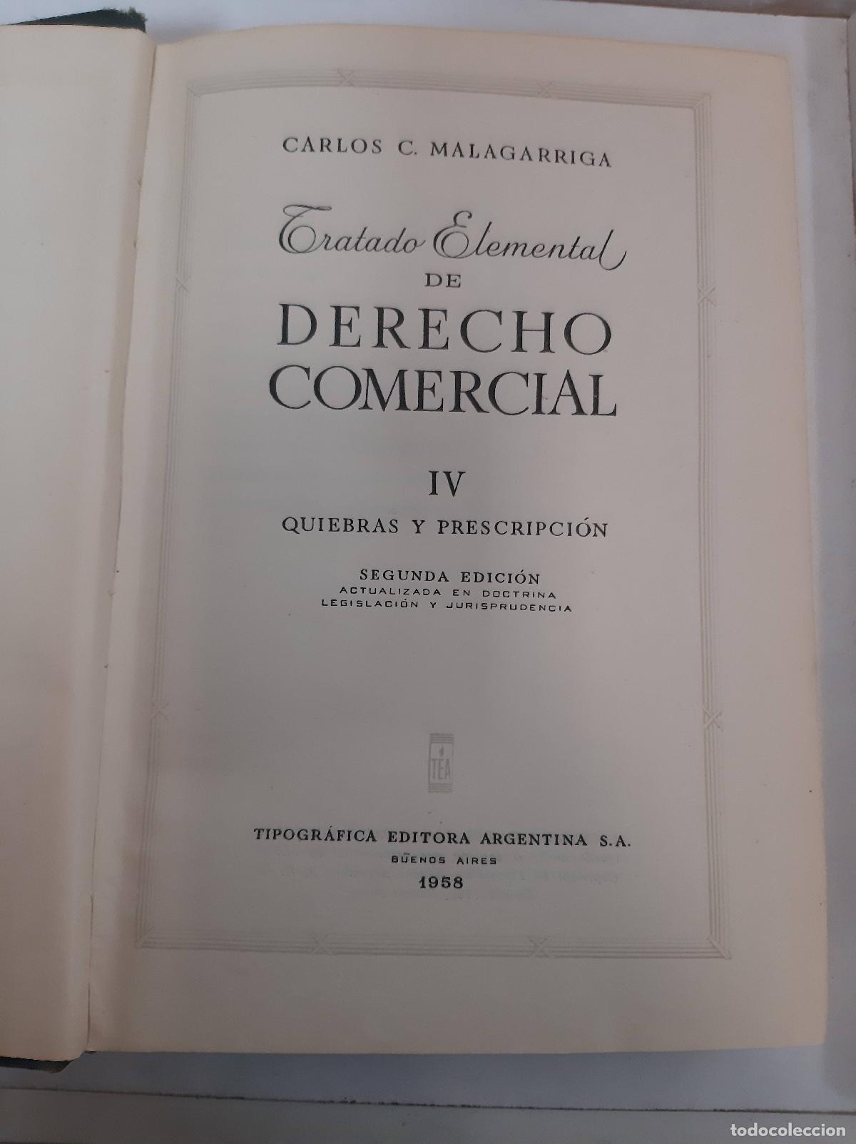 Second hand books: Tratado elemental de Derecho Comercial - Carlos C Malagarriga