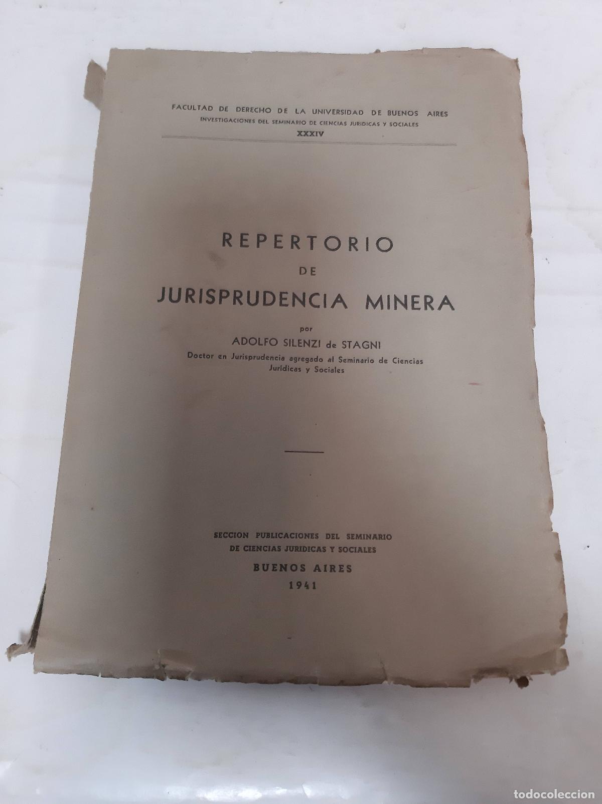 Gebrauchte B&uuml;cher: Repertorio de jurisprudencia minera - Adolfo Silenzi de Stagni